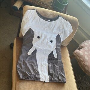 Italy made Vintage Tunic Top or Mini Dress Sequences Satin embellished Elephant